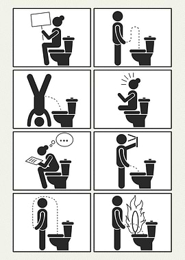 Funny toilet signage