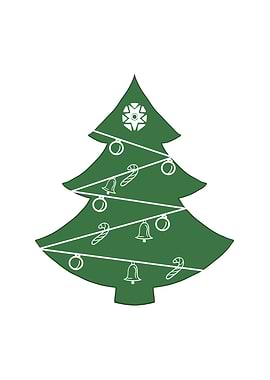 Green Minimalist Christmas Tree Silhouette