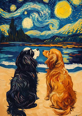 Starry Night Dogs