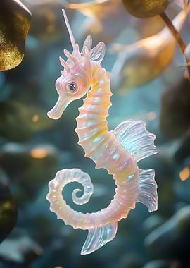 Sea Horse with Iridescent Scales