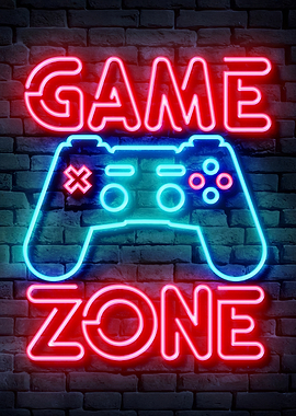 Neon Game Zone Sign