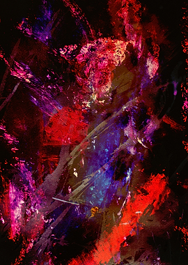 Abstract Red and Purple Painting