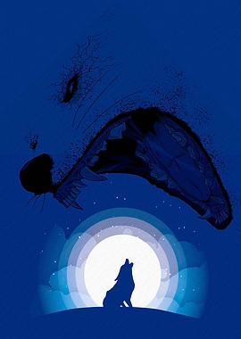 Wolf Howling at the Moon