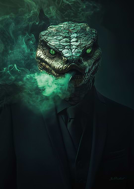 Basilisk snake in Suit
