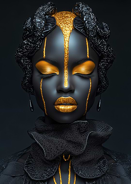 Golden Face Portrait