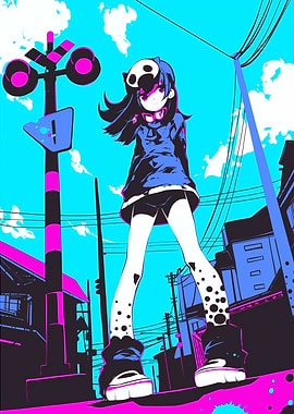 Anime Girl in Urban Setting