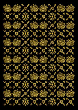 Batik Jambi Gold Floral Pattern