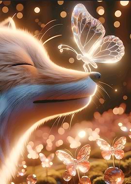 Fox and Crystal Butterfly