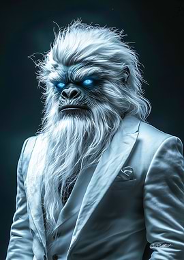 Portrait of Yeti in Suit