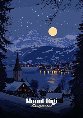 Mount Rigi Night View