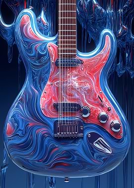 アート・デザイン・音楽 GILBERT & E THE COMPLETE PICTURES Abstract Electric Guitar Poster Art, Musical Instrument Wall