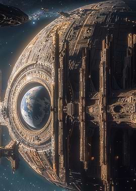 Space Station Orbiting Earth