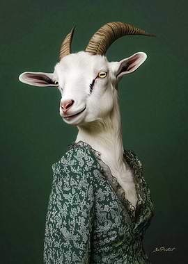 Portrait of a Goat in Dress