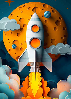 Rocket Launch in Space