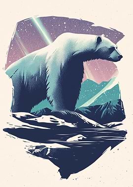 Polar Bear Aurora Borealis