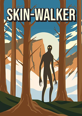 Skinwalker Cryptid Monster Travel Poster