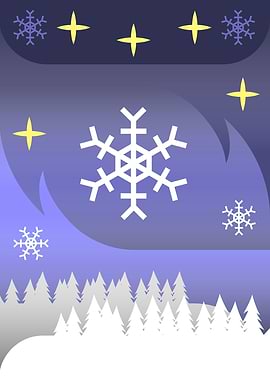 Winter Night Landscape