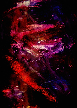Abstract Red and Purple Painting