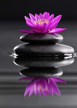 Water Lily on Stones
