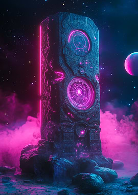 Neon Space Monolith