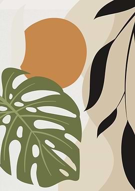 Abstract Tropical Leaf Art