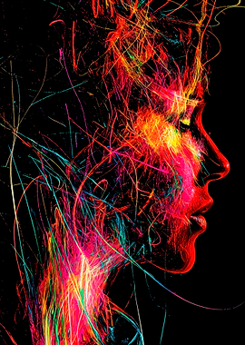Abstract Neon Portrait
