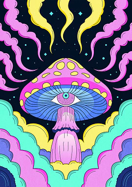 Surreal Psychedelic Mushroom