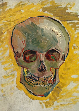 Van Gogh's Skull (1887) expressionism painting.