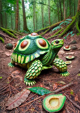 Avocado Turtle in Forest