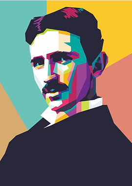 Nikola Tesla Pop Art Portrait