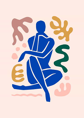 Abstract Figure with Floral Motifs