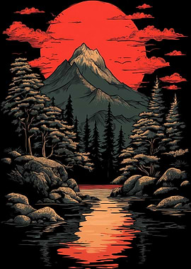 Mountain Sunset Landscape