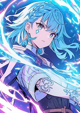 Anime Girl with Blue Hair