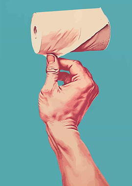 Hand Holding Toilet Paper