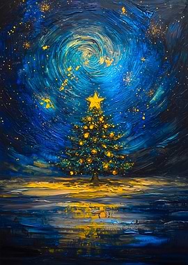 Christmas Tree Starry Night