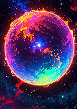 Rainbow Planet in Space