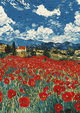 Spring House amongst Poppy Field