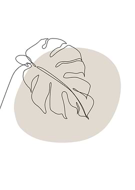 Single Line Leaf Art