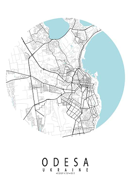 Odesa City Map Ukraine Circle