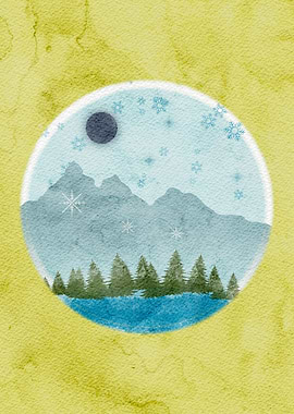 Winter Mountain Scene