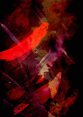 Abstract Red and Black Painting
