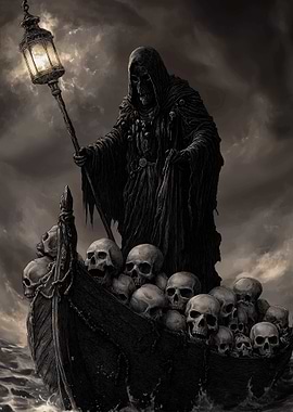 Grim Reaper Skull Boat