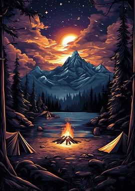Campfire Under the Stars