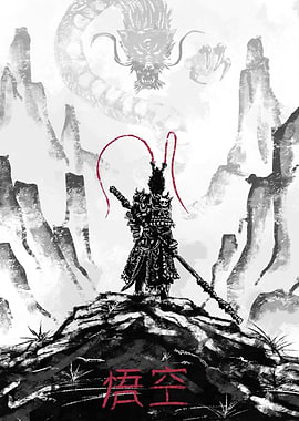 Black Myth Wukong against Dragon