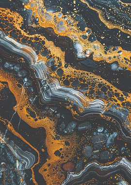 Abstract Gold & Black Marble