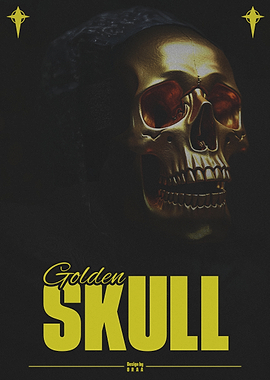 Golden Skull Poster