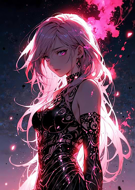 Anime Girl with Pink Hair