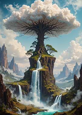 Cloud Tree Waterfall