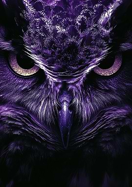 Purple Owl Close-Up