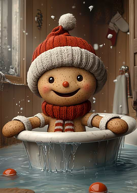 Gingerbread Man Bath Time Toilet